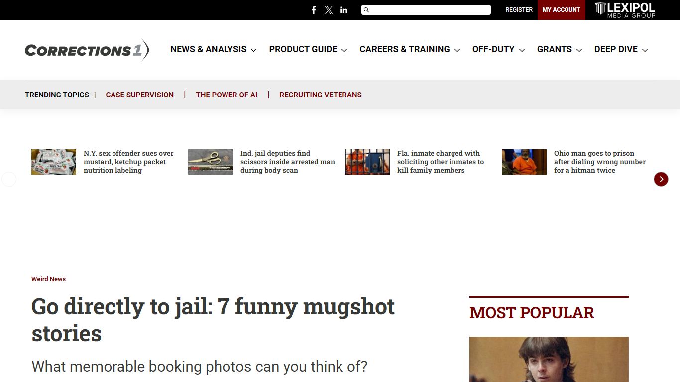 Go directly to jail: 7 funny mugshot stories - Corrections1